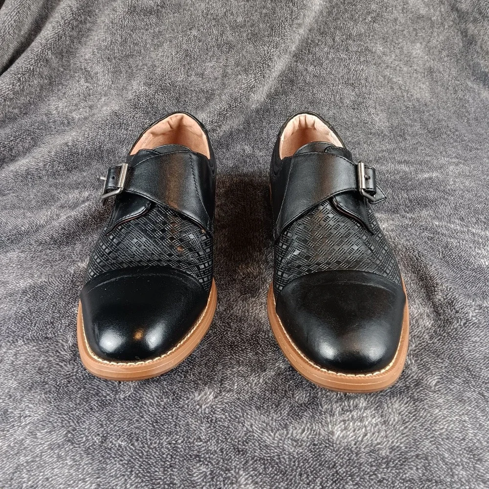 Stacy Adams Mens Black Leather Monk Strap Dress Shoes Size‎ 7.5M